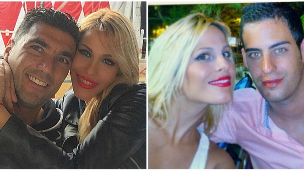 Noelia López junto a José Antonio Reyes y su hermano Tony López.