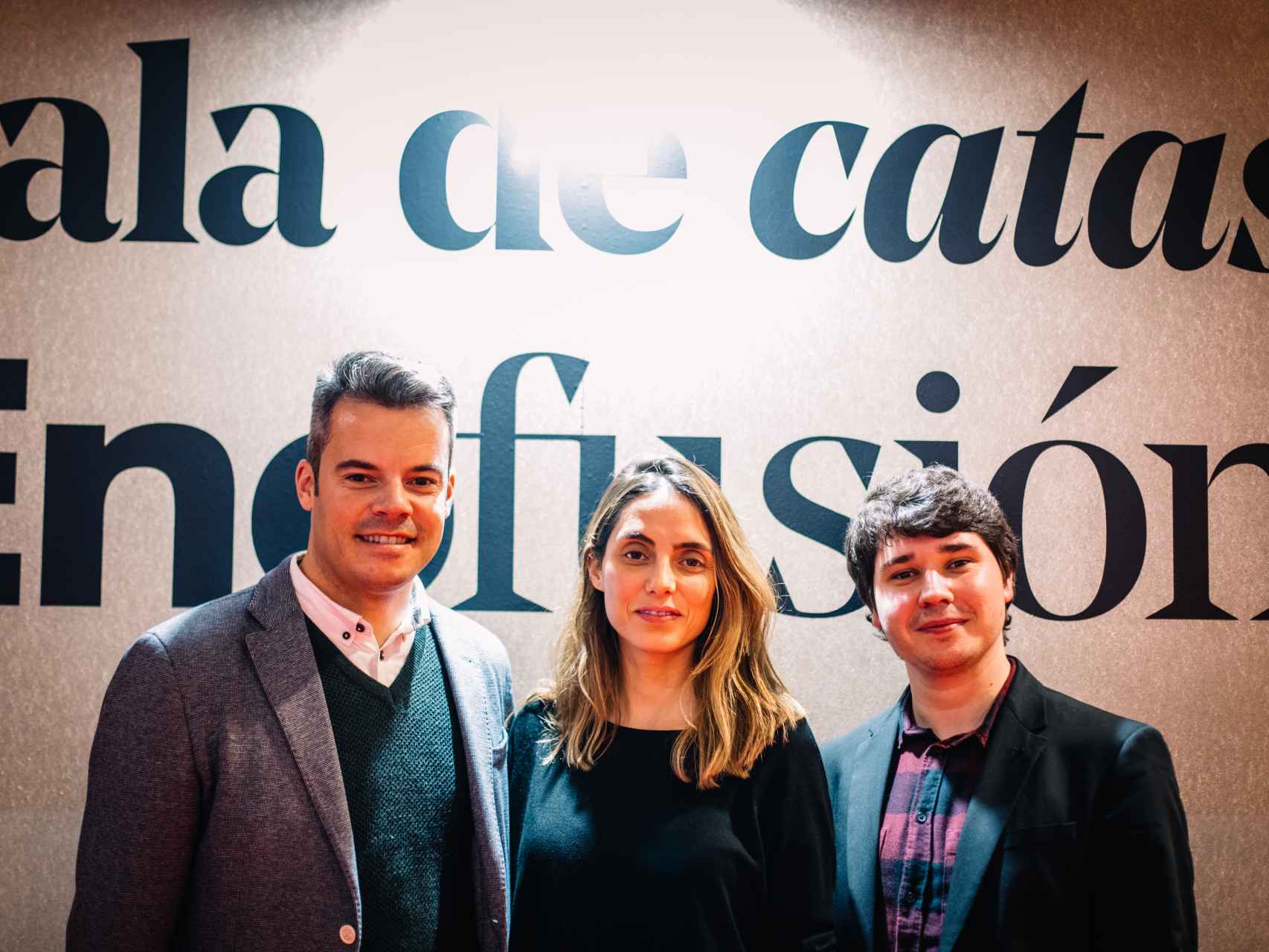 Los tres representantes del cambio generacional bodeguero, en Enofusión 2020.