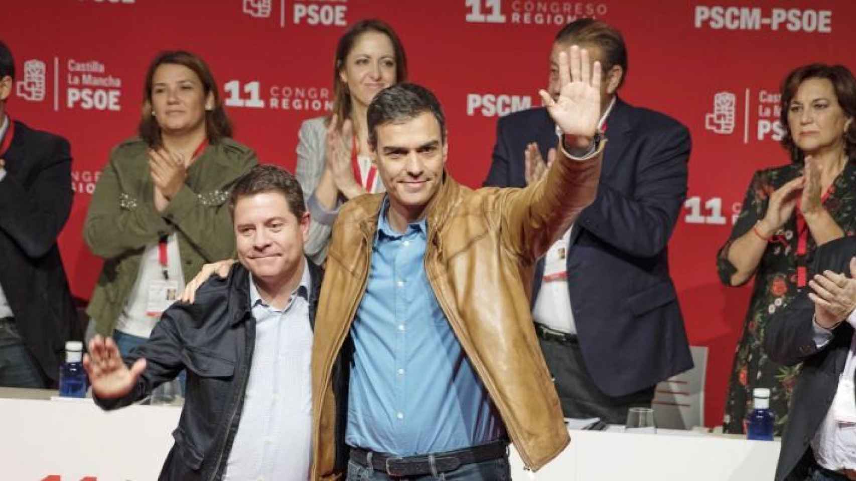Emiliano García-Page y Pedro Sánchez.
