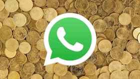 Montaje del icono de Whatsapp en monedas