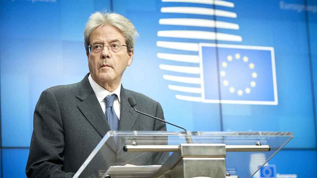 El  comisario de Asuntos Económicos, Paolo Gentiloni, durante un Eurogrupo