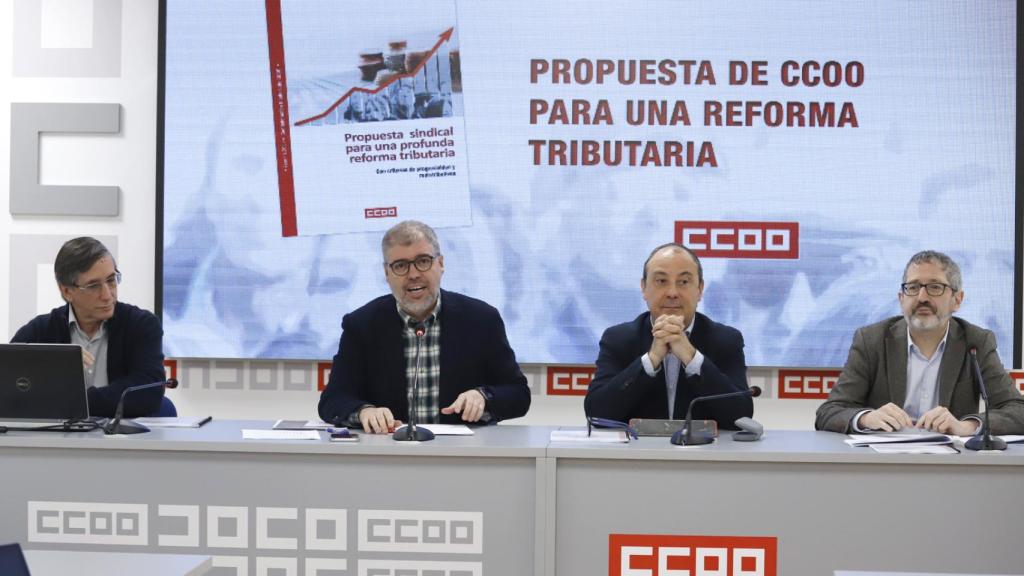 Unai Sordo, durante la presentación del informe de CCOO (Julián Rebollo).