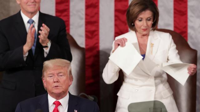 Nancy Pelosi y Donald Trump en el Congreso de Estados Unidos.