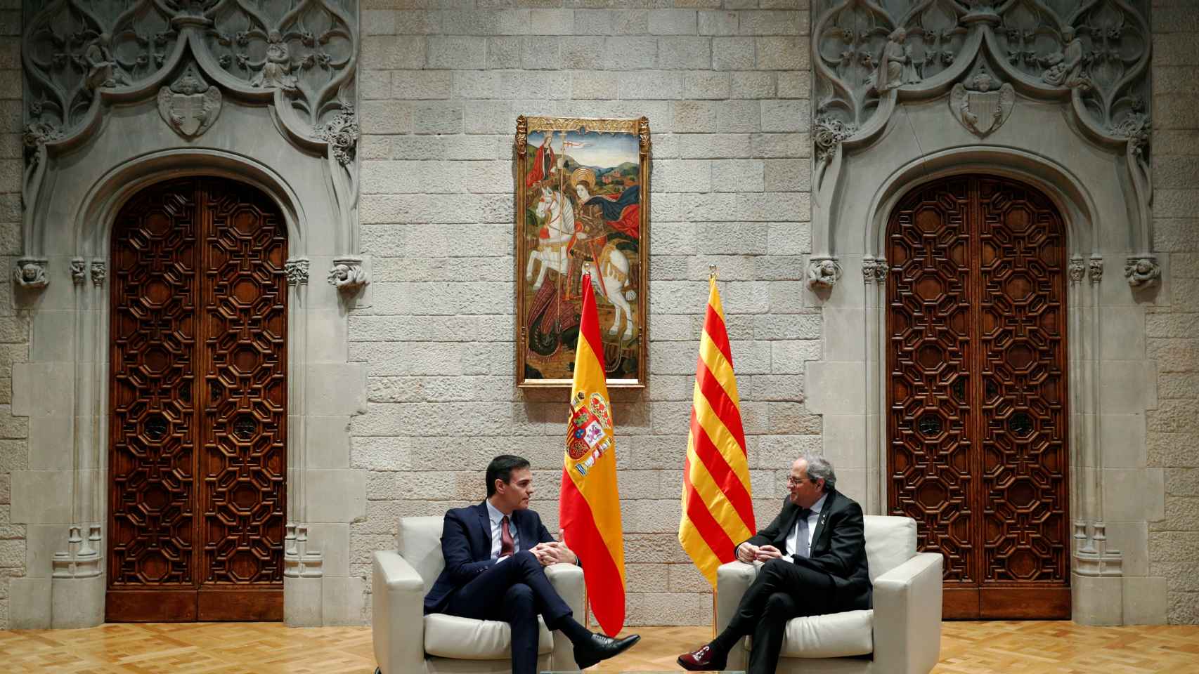 Pedro Sánchez y Quim Torra.