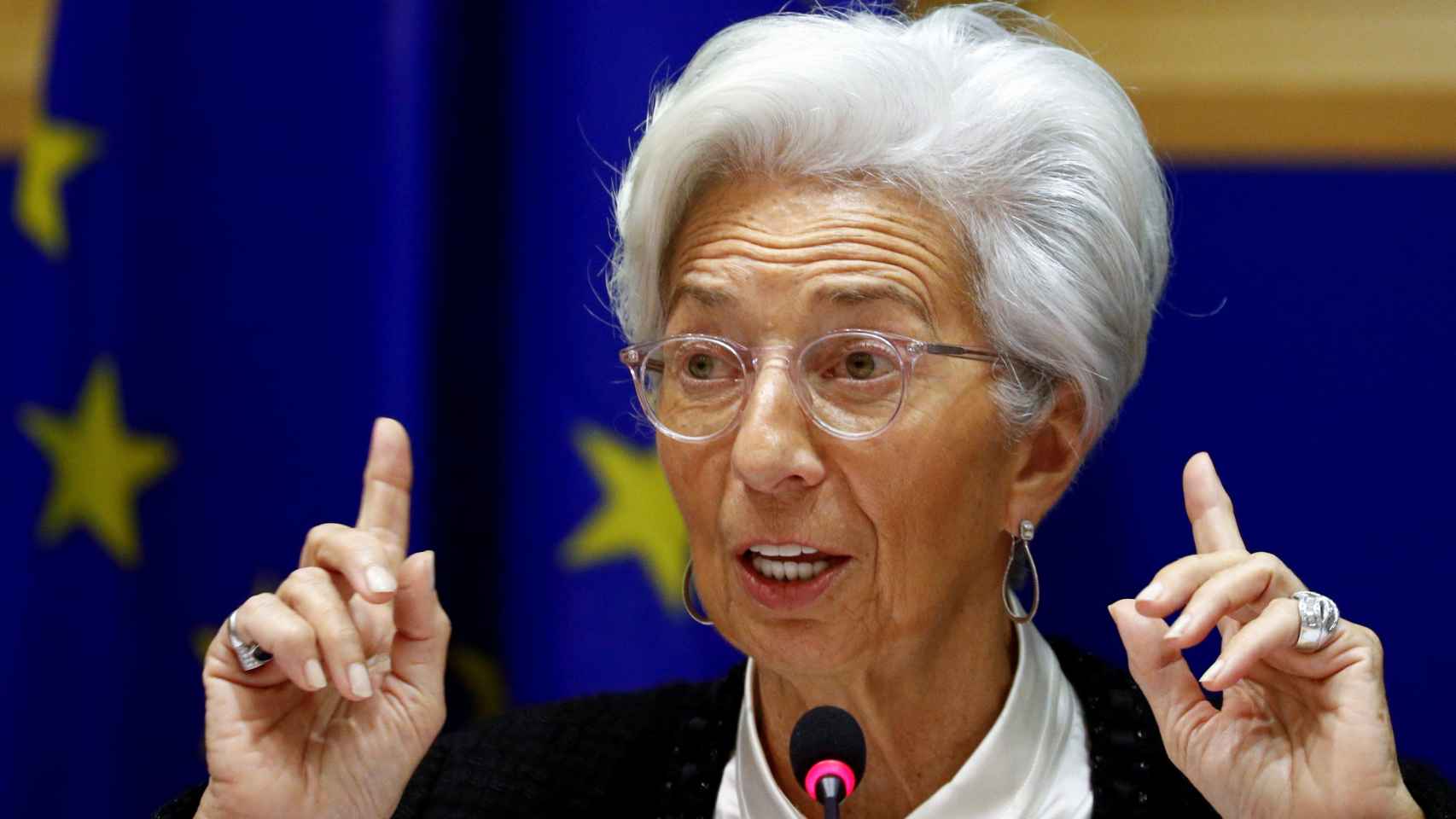 Christine Lagarde, durante su comparecencia este jueves en la Eurocámara