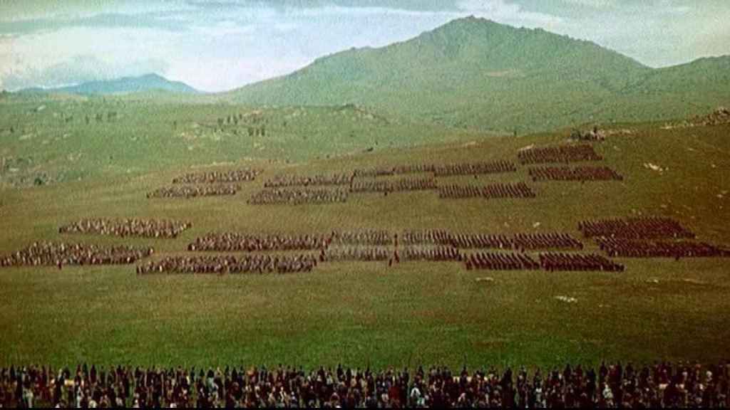 Escena de la batalla final de la película 'Espartaco'.
