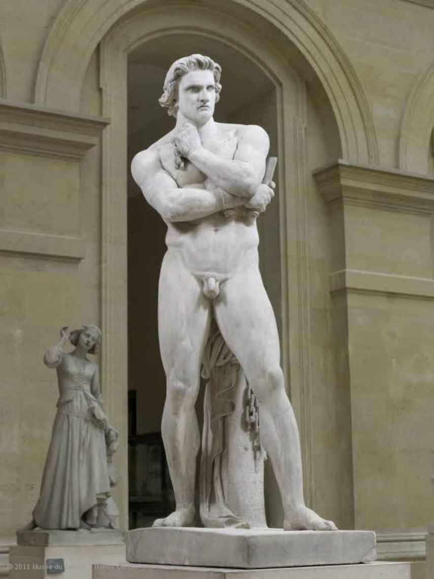 Escultura de Espartaco en el Museo del Louvre.
