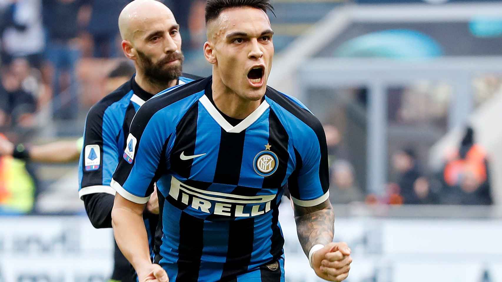 Lautaro Martínez celebra un gol con el Inter de Milán