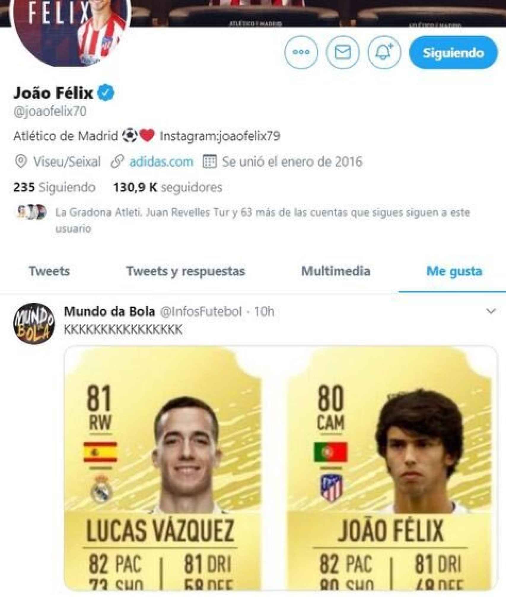 El ataque de Joao Félix a Lucas Vázquez en verano