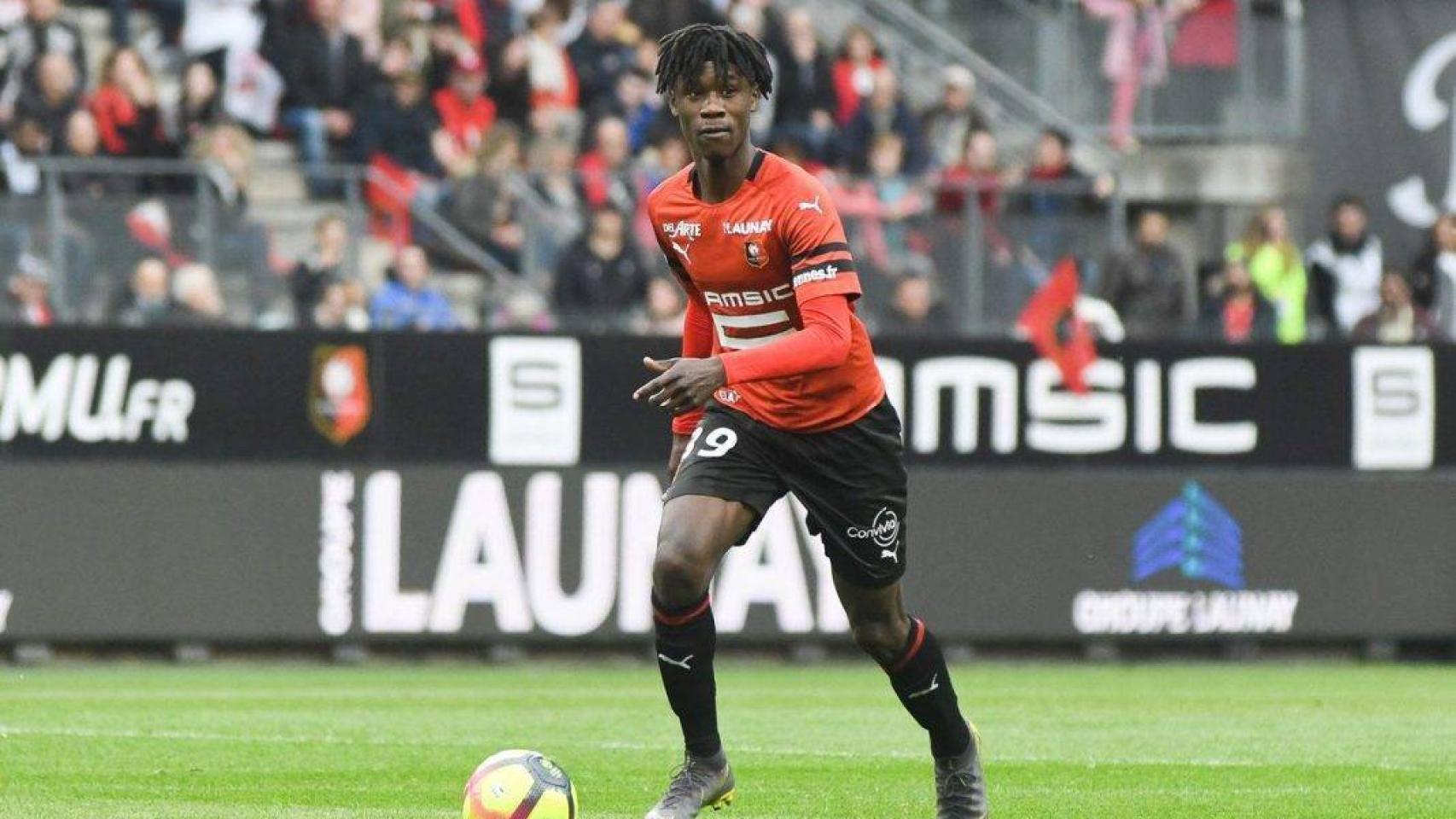 Camavinga, en un partido del Rennes