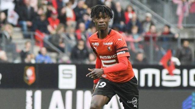 Camavinga, en un partido del Rennes