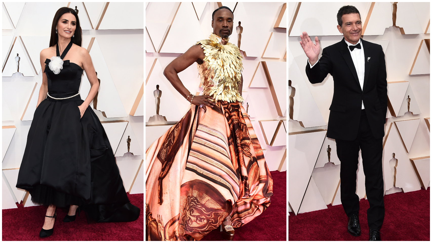 Montaje de JALEOS con algunos estilismos de los premios Oscar 2020.