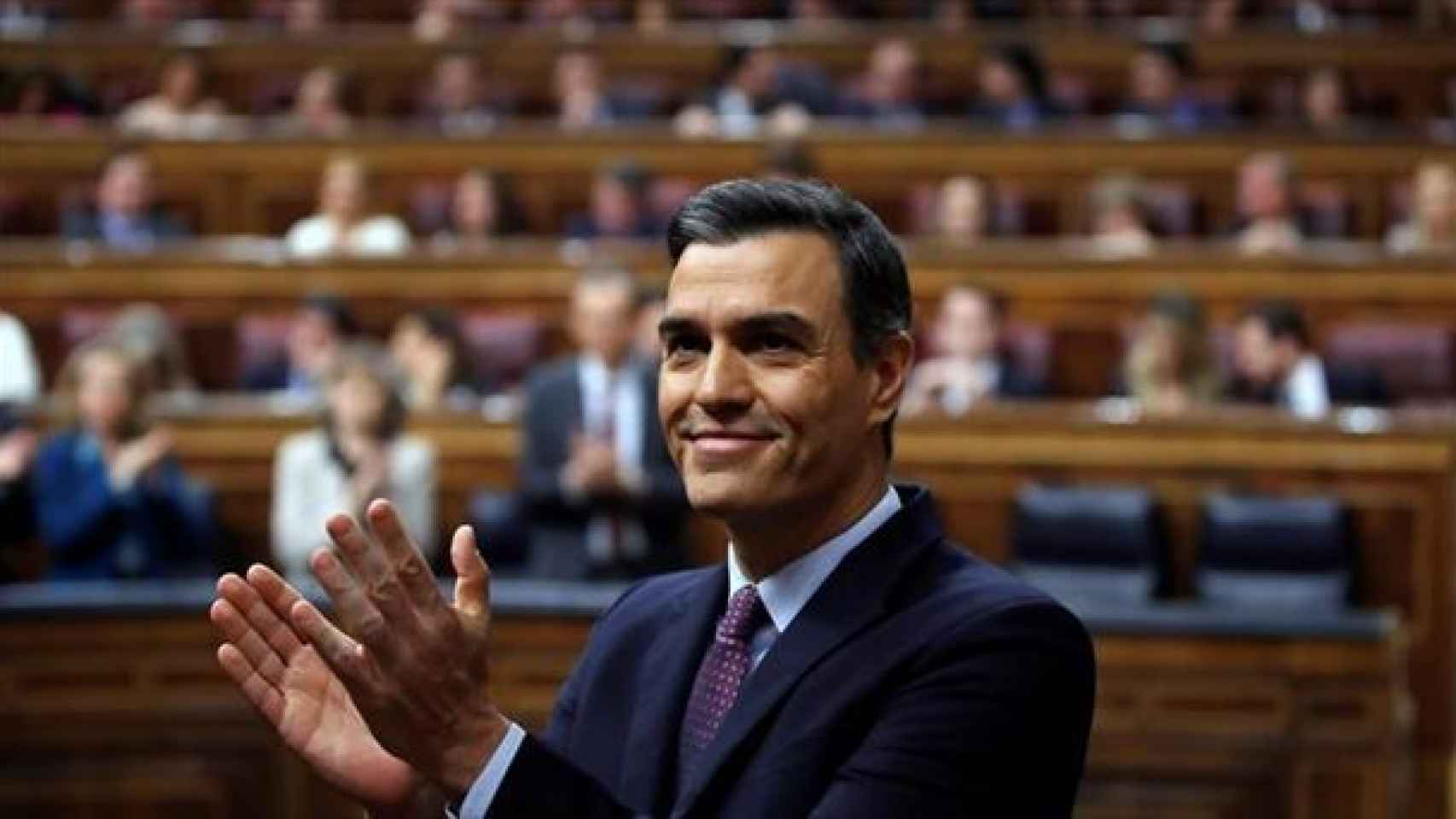 Pedro Sánchez durante el debate de investidura de 2019 en el Congreso de los Diputados.