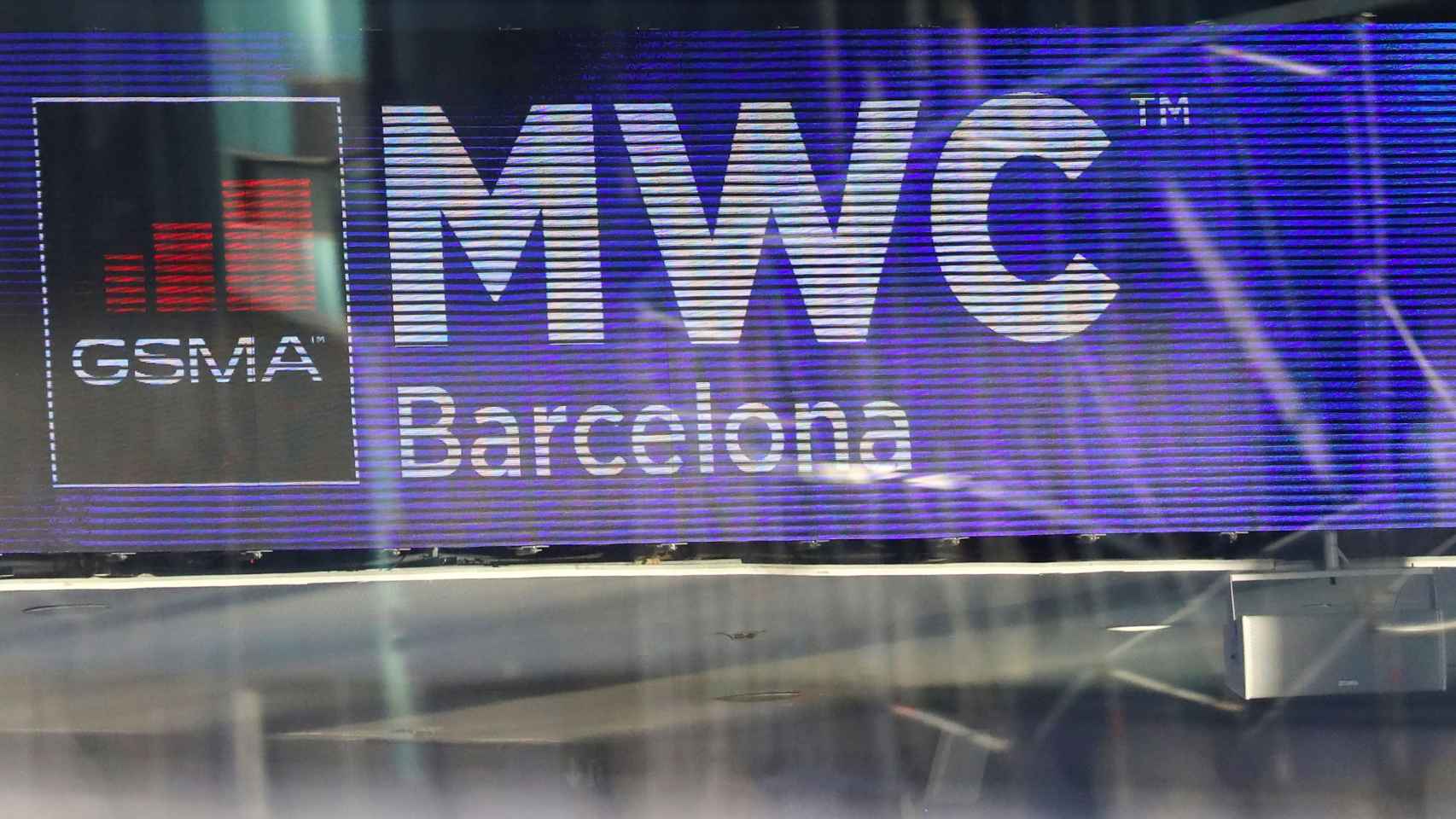Logo of MWC20 (Mobile World Congress) is pictured in Barcelona