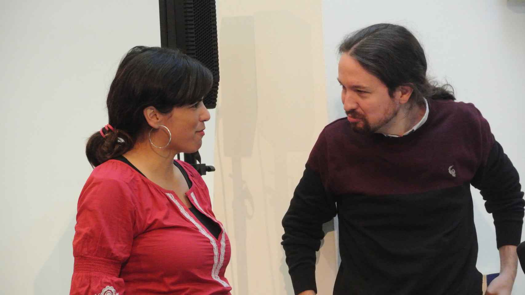 Teresa Rodríguez y Pablo Iglesias, en un Consejo Ciudadano de Podemos.