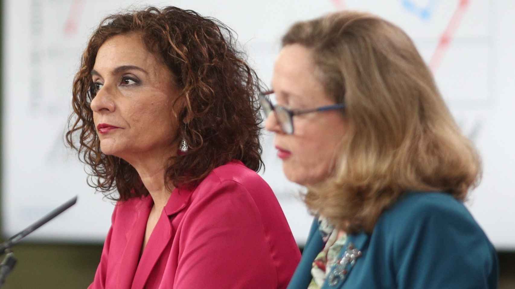 María Jesús Montero y Nadia Calviño, en el Consejo de MInistros.