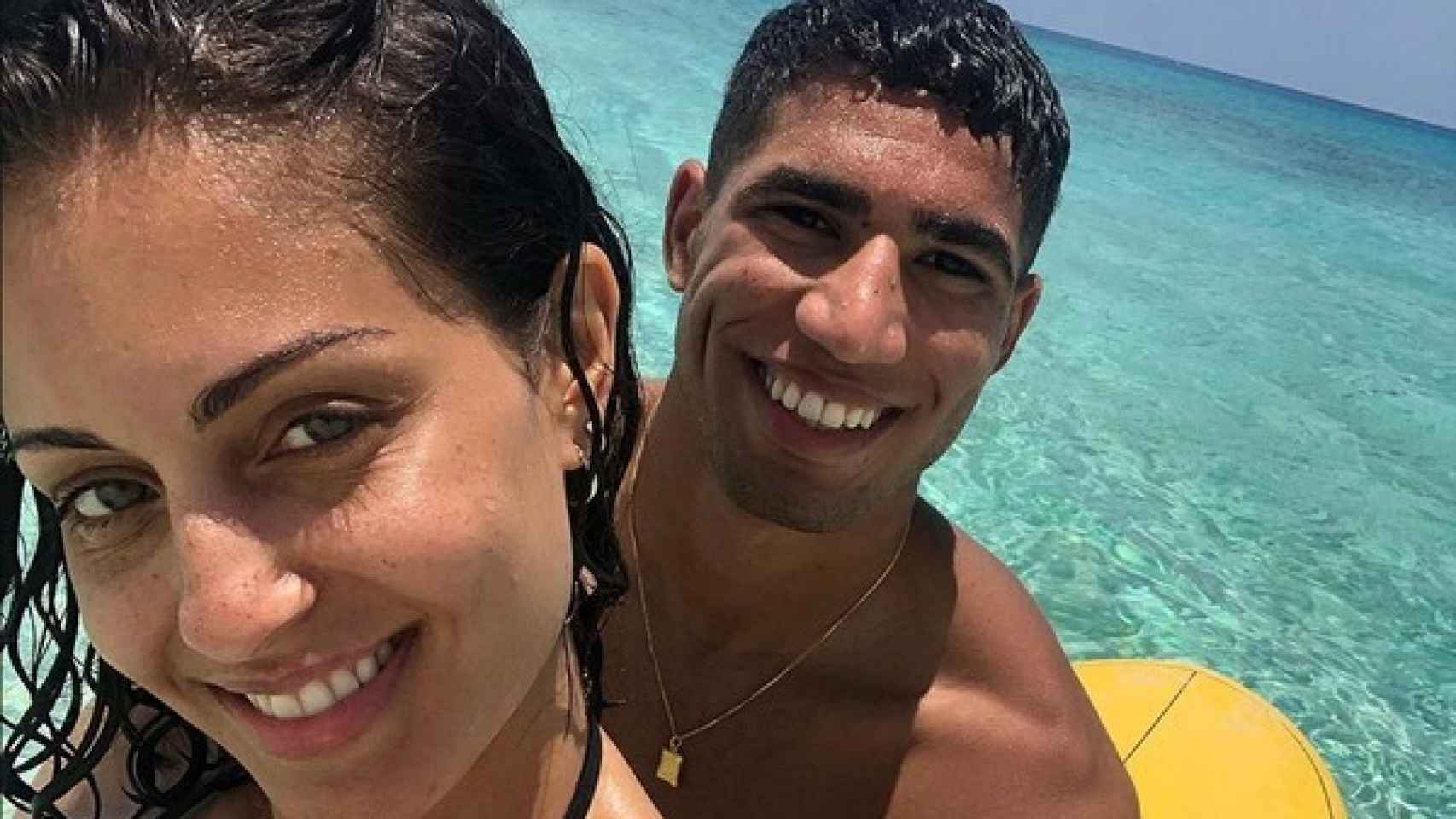 La pareja de vacaciones en las Bahamas.