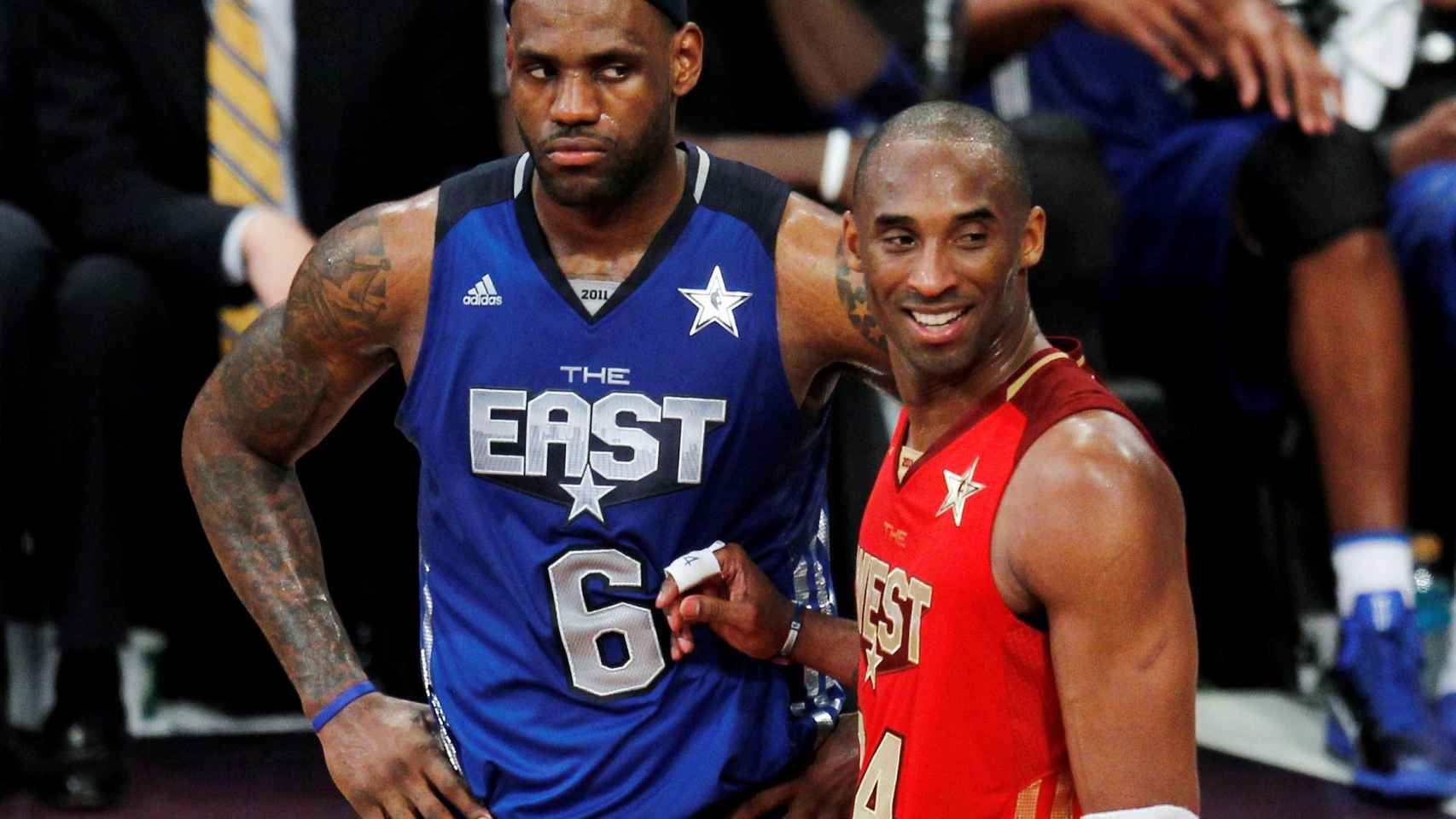 LeBron James, junto a Kobe Bryant en una edición del All-Star