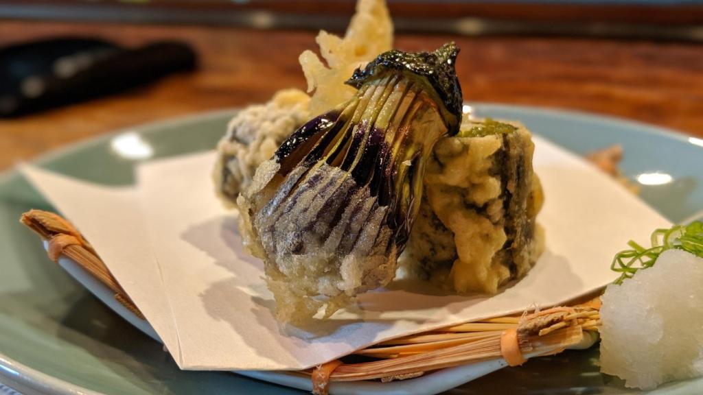 Tempura en Gion Shirakawa Namisato (Kioto)