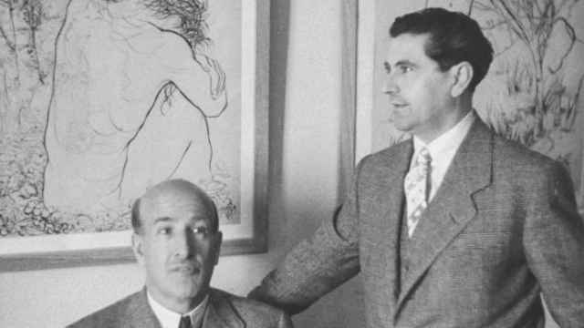 Vicente Aleixandre y el pintor Gregorio Prieto en 1935.