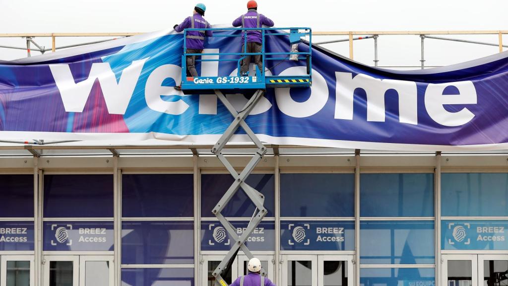 Preparativos del MWC ya cancelado.