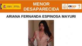 Ariana Fernanda, joven de 17 años desaparecida en Meco (Madrid).