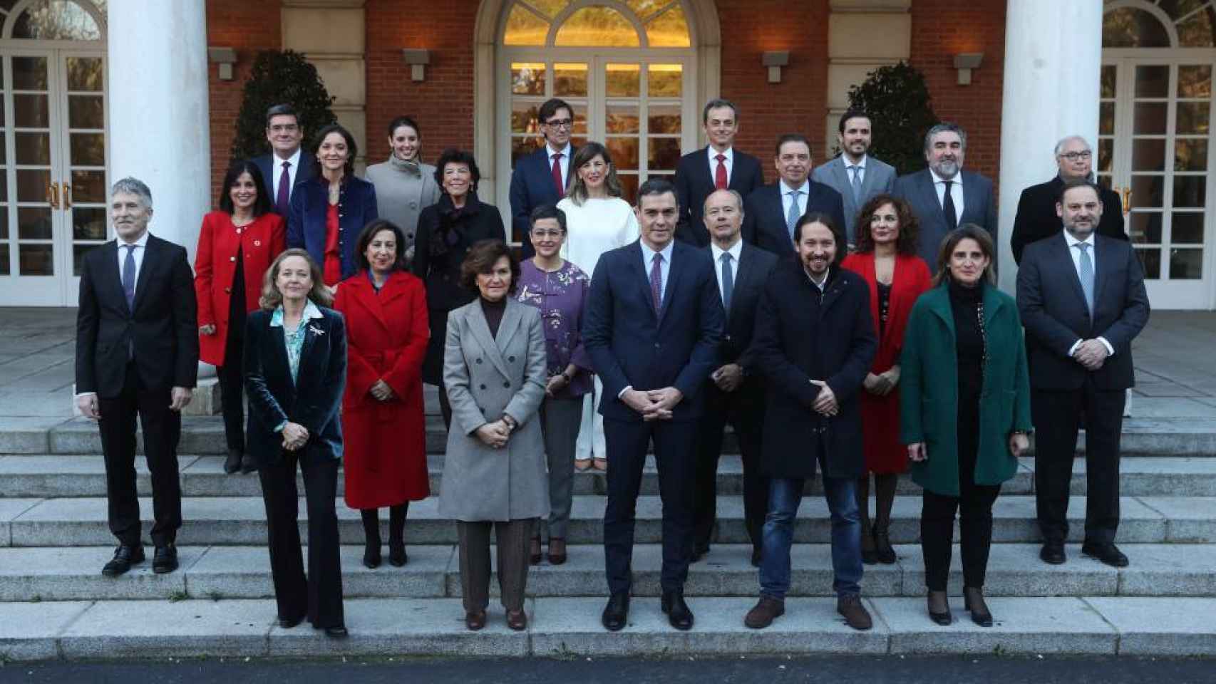 Los ministros del Gobierno de coalición de PSOE y Unidas Podemos.
