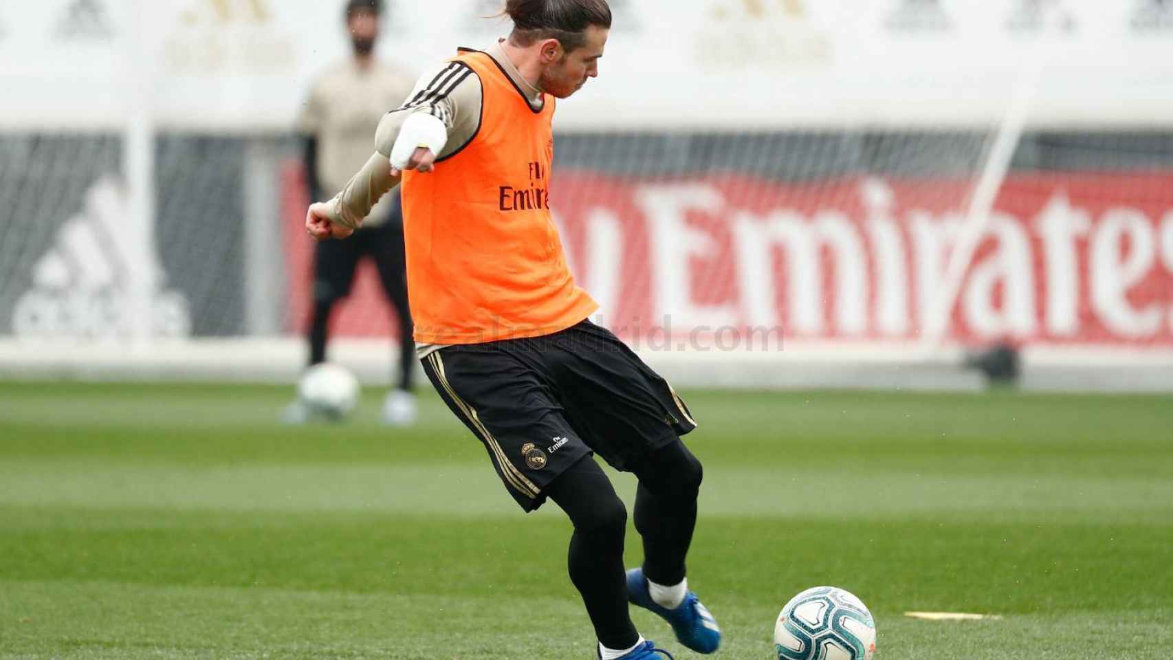 Gareth Bale, en el entrenamiento de este viernes
