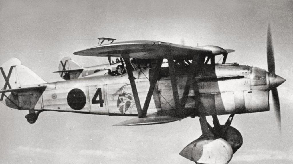 Fiat C.R.32 durante la Guerra Civil Española, modelo pilotado por Joaquín García-Morato.