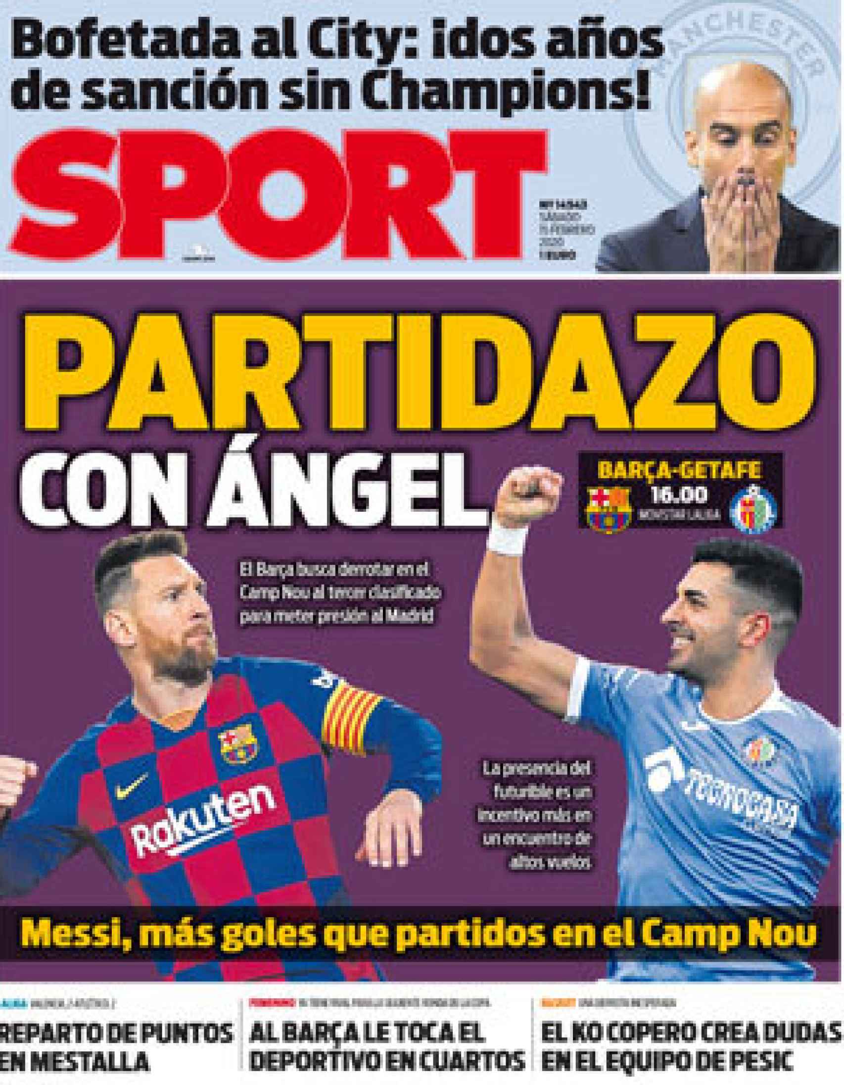 Portada del diario Sport (15/02/2020)