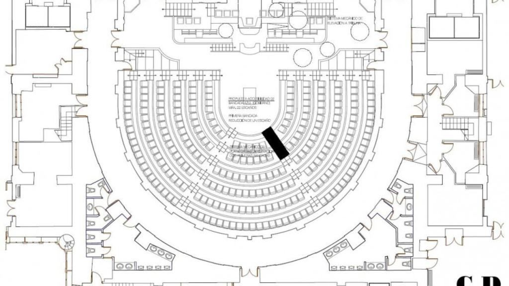 Plano del informe previo presentado por el arquitecto del Congreso.