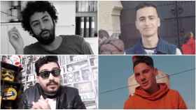 Algunos de los detenidos en Marruecos: Omar Radi; Ayoub Mahfoud; Mohamed Sekkaki y Hamza Sabaar.