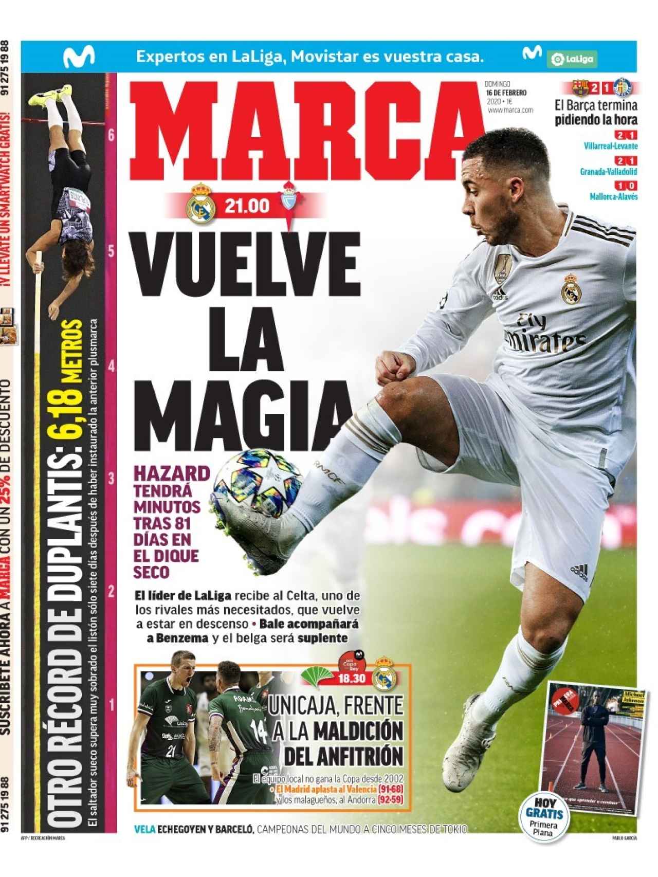La portada del diario MARCA (16/02/2019)