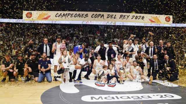 El Real Madrid celebra el título de la Copa del Rey