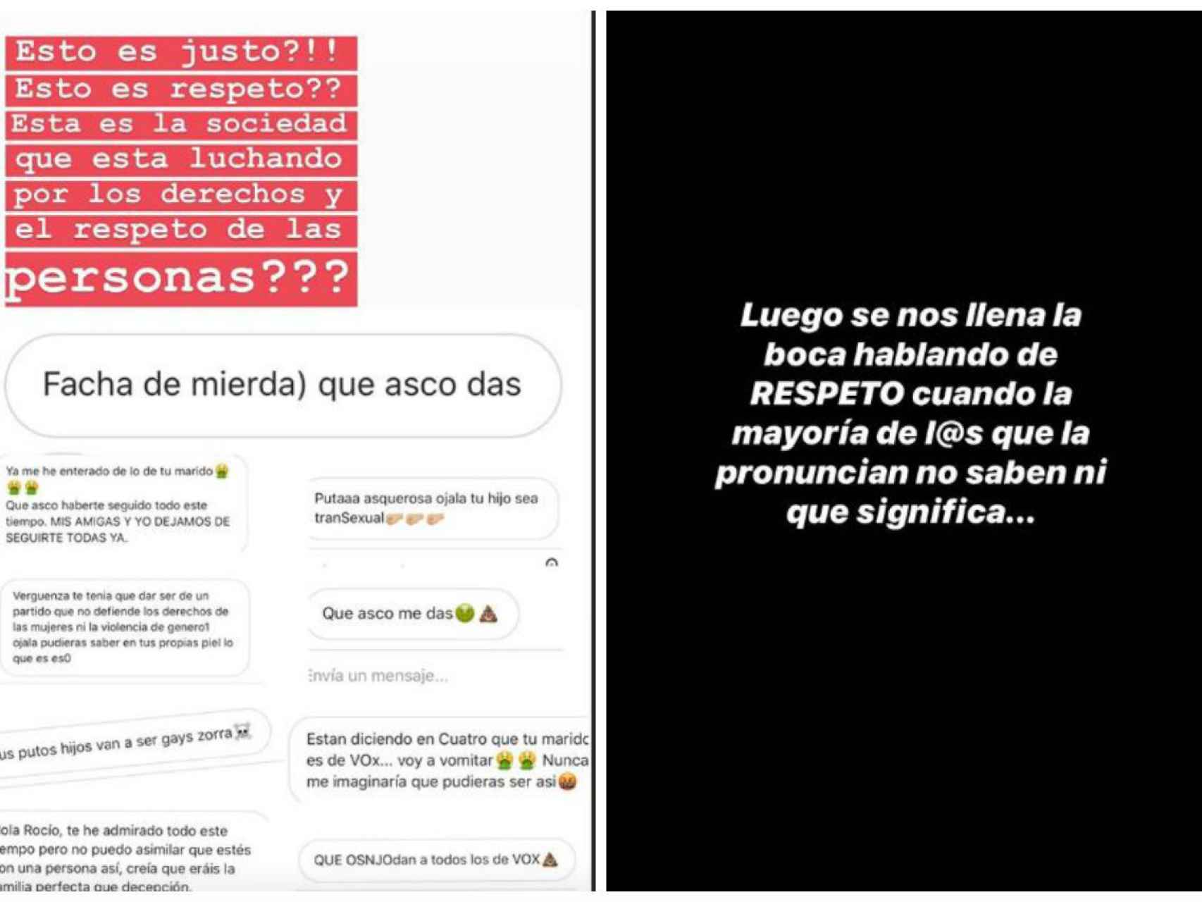 Dos de los post que ha publicado Rocío Osorno.