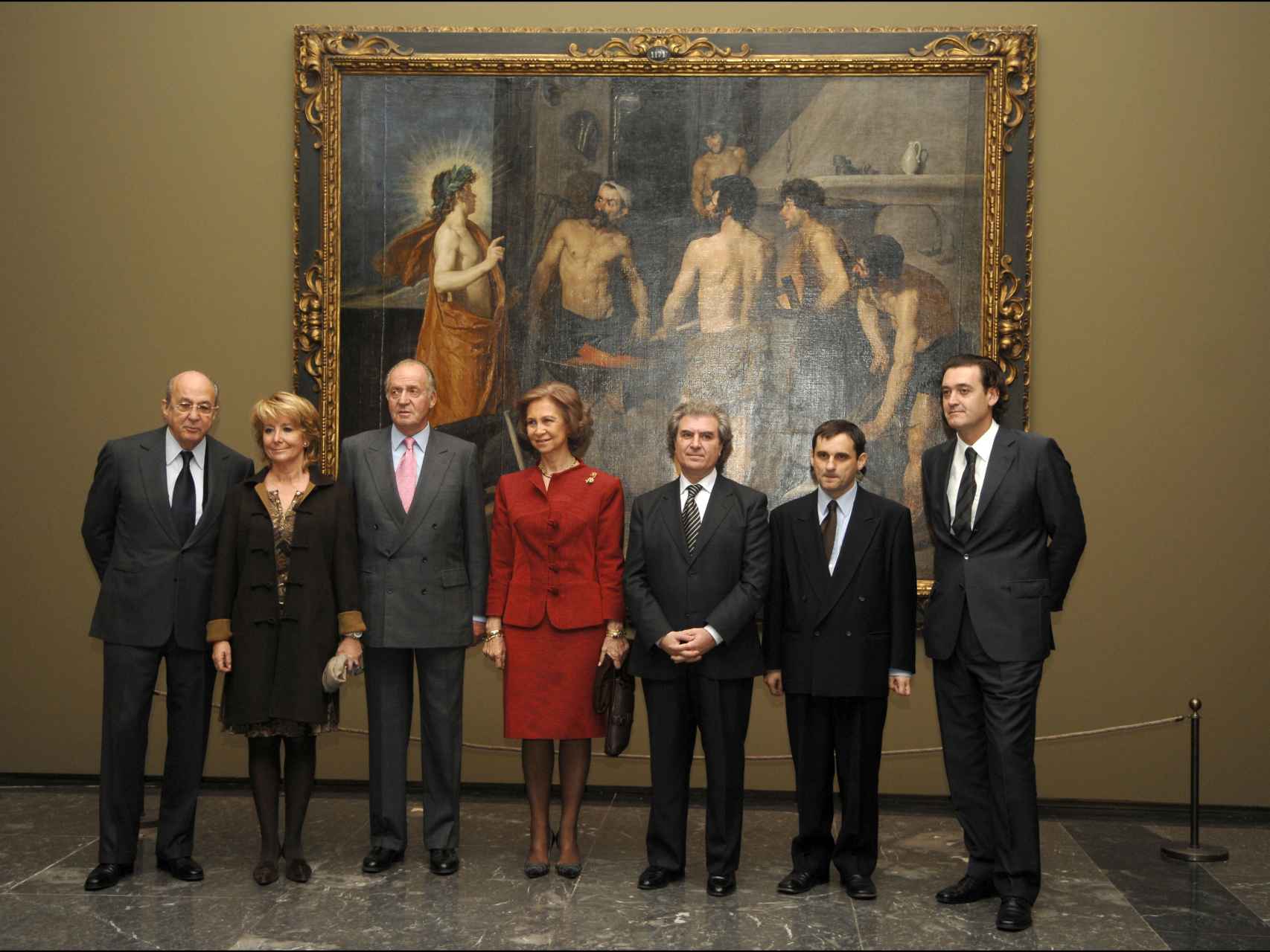 Plácido Arango (i), durante la inauguración de una muestra sobre Velázquez en el Prado en 2007.