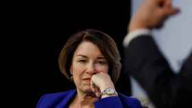 U.S. Democratic presidential candidate Senator Amy Klobuchar listens to a question during the Moving America Forward: A Presidential Candidate Forum on Infrastructure, Jobs and Building a Better America event in Las Vegas, Nevada