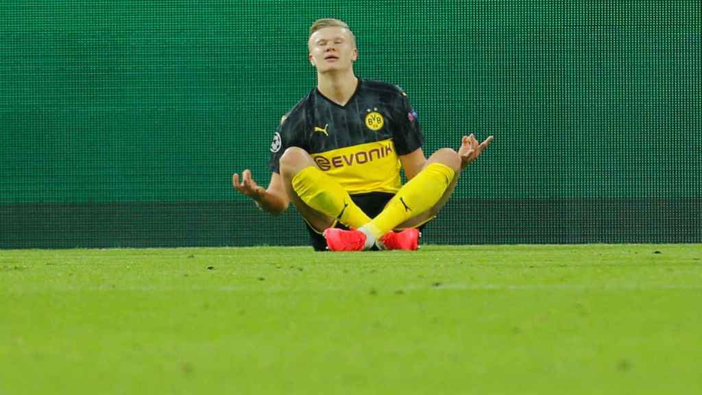 Haaland, en un partido del Borussia Dortmund de la Champions League
