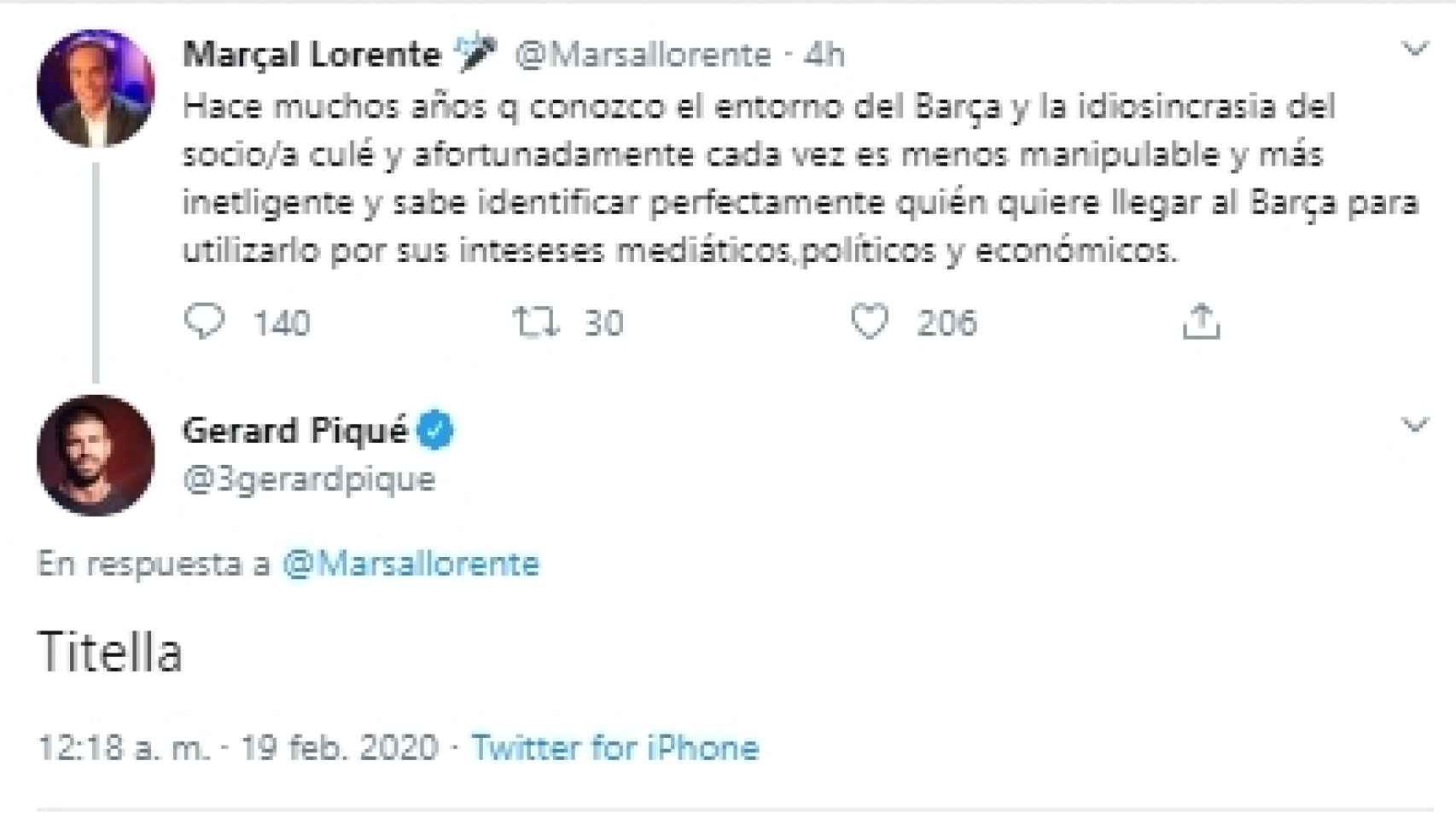 Gerard Piqué llama títere a un periodista de Mundo Deportivo