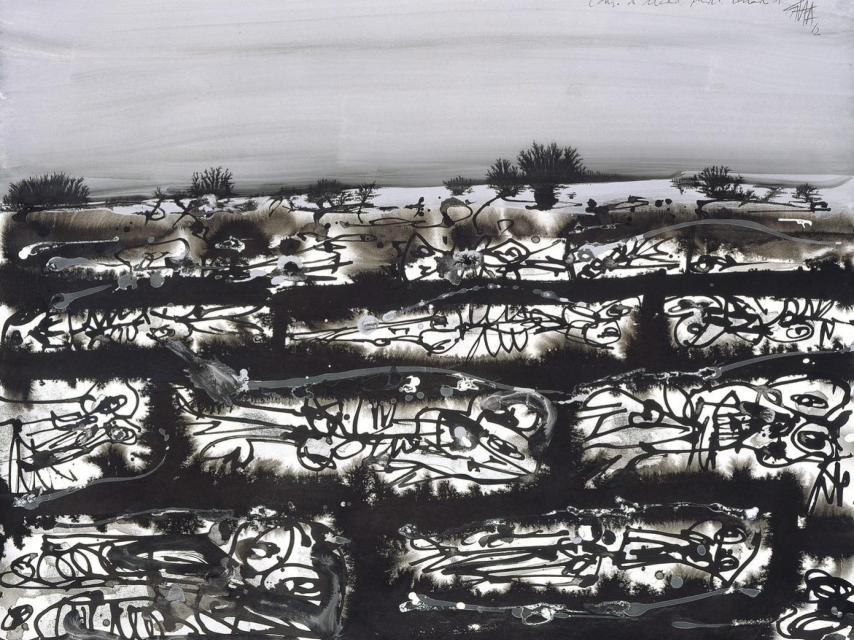 Campos de soledad, mustio collado n°1 Antonio Saura © Succession Antonio Saura.