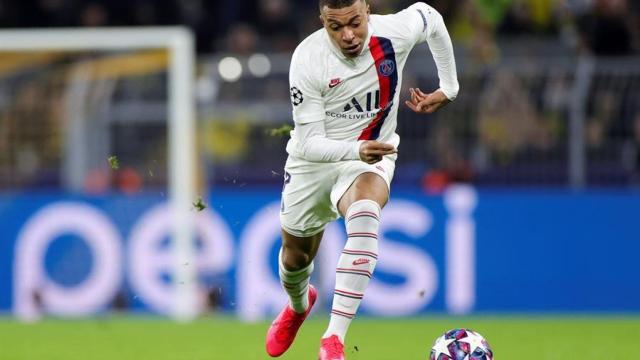 Kylian Mbappé, en un partido del PSG de la Champions League 2019/2020