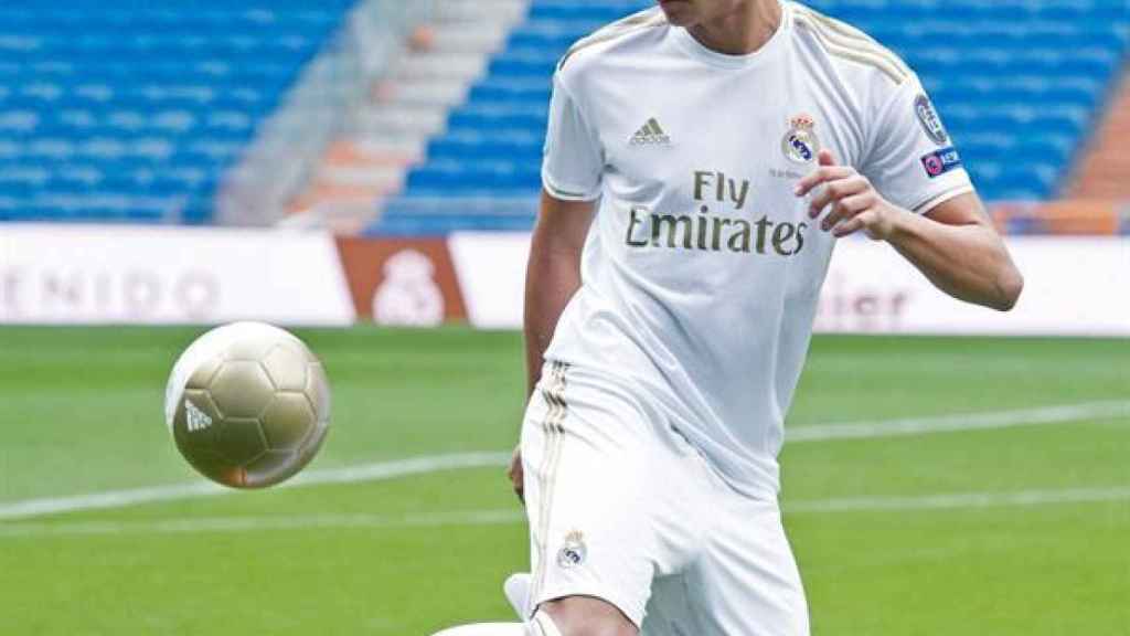 Reinier, durante su presentación como futbolista del Real Madrid