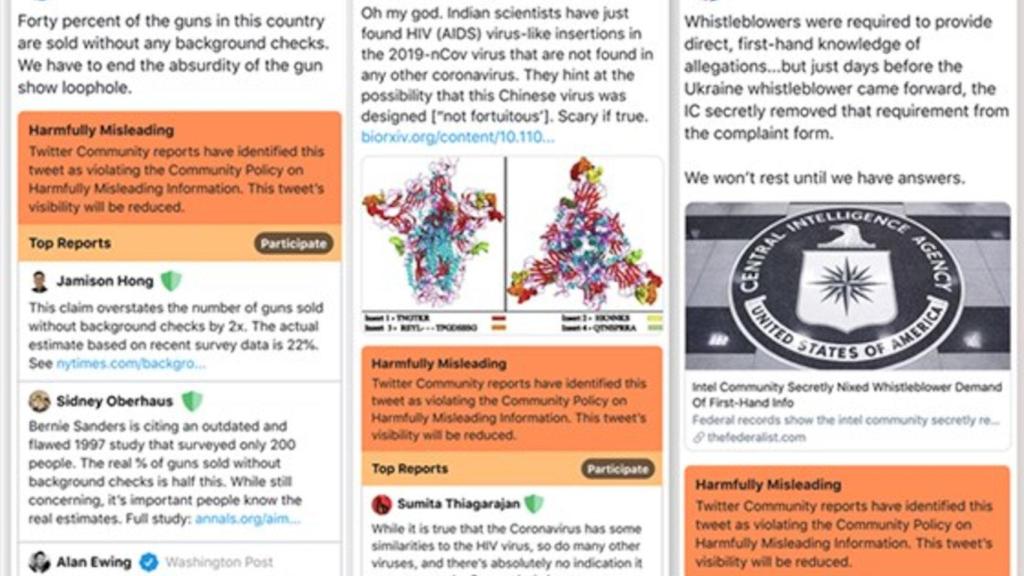 Noticias marcadas como engañosas en Twitter