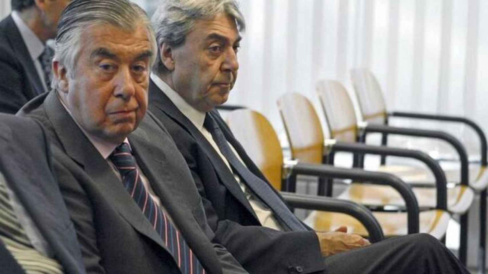 Los empresarios Alberto Alcocer y Alberto Cortina, en la Audiencia Provincial de Madrid, en septiembre de 2009