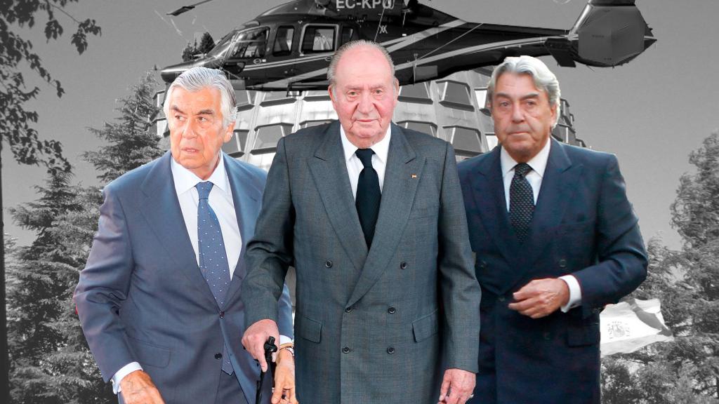 Alberto Alcocer, el rey emérito y Alberto Cortinas, de izquierda a derecha.