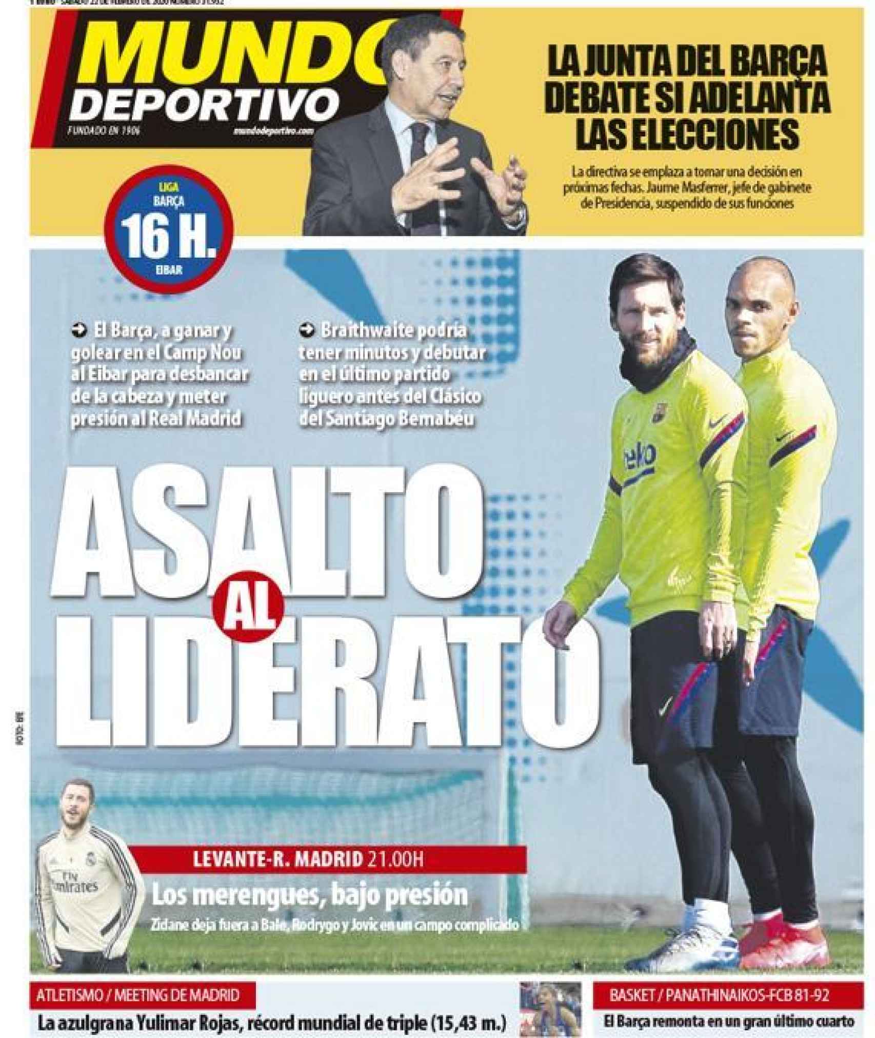 Portada Mundo Deportivo (22/02/2020)