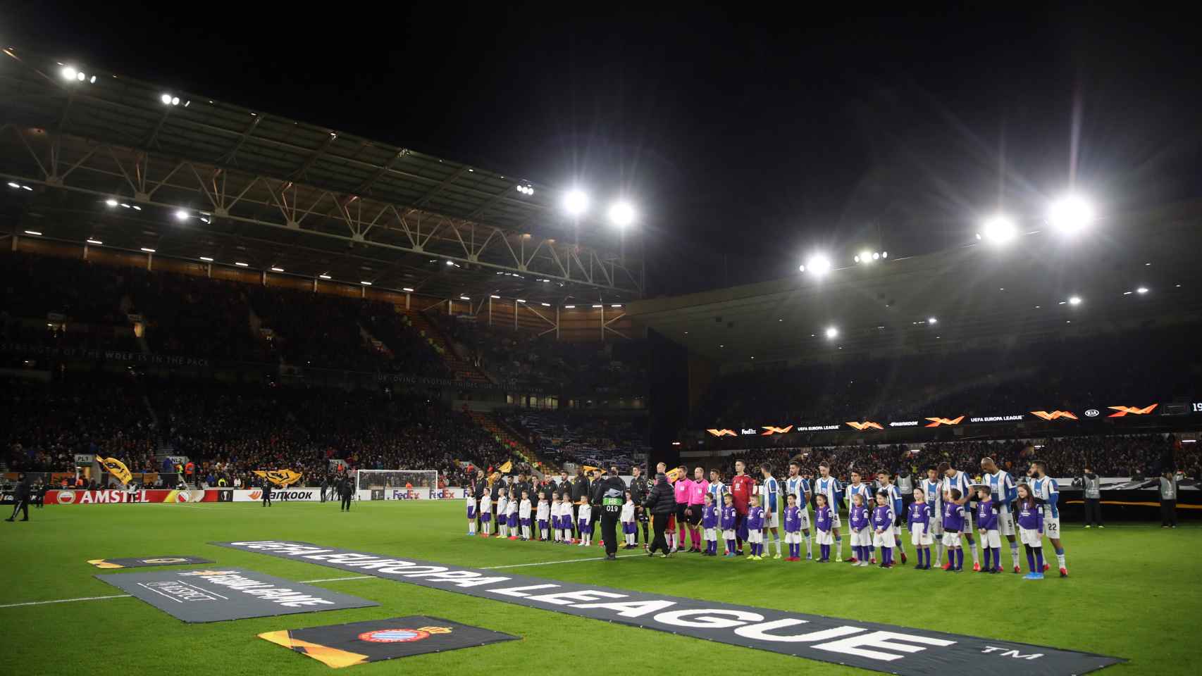El Molineux Stadium, durante el Wolverhampton - Espanyol de la Europa League