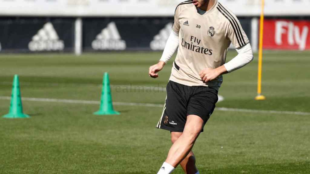 Marco Asensio, entrenado con el Real Madrid