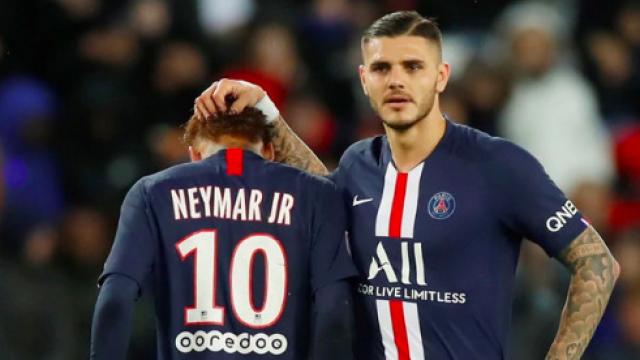 Icardi y Neymar durante un partido