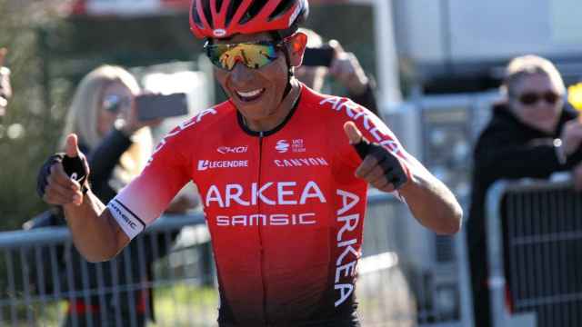 Nairo Quintana celebra una victoria con el Arkea-Samsic